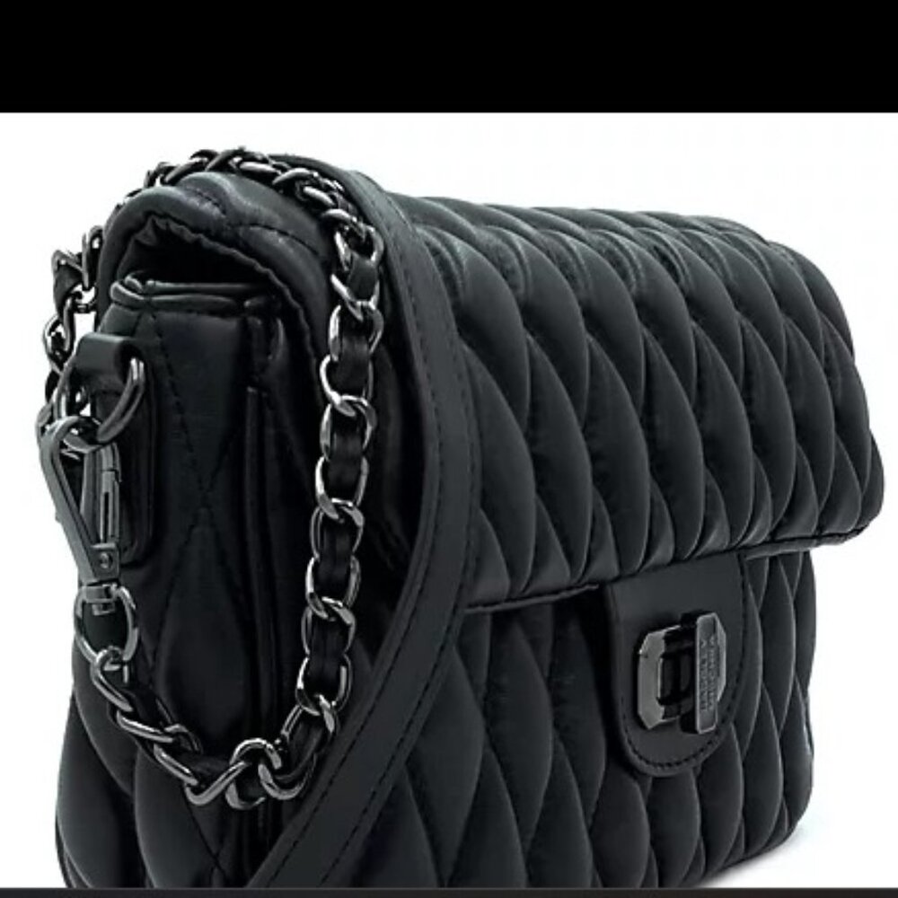 Badgley Mischka V-Quilt Messenger Bag